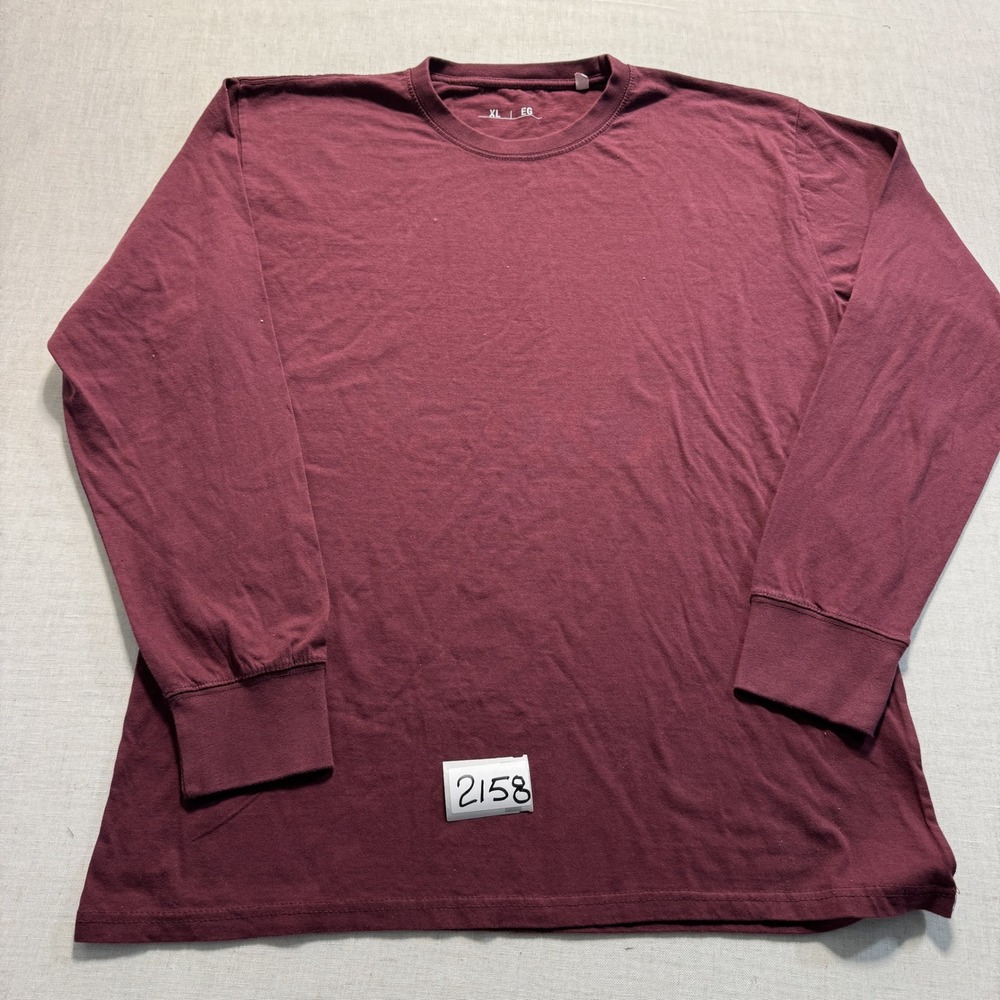 Unbranded Long Sleeve T-Shirt Mens Sz XL Burgundy New Without Tags